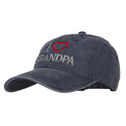 I Love Grandpa Embroidered Washed Cotton Twill Cap