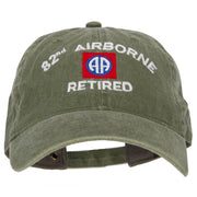 82nd Airborne Retired Embroidered Washed Cotton Twill Cap