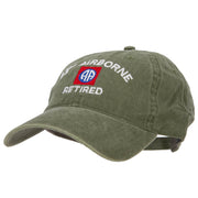 82nd Airborne Retired Embroidered Washed Cotton Twill Cap