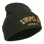 Stripclub Veteran Embroidered Long Beanie