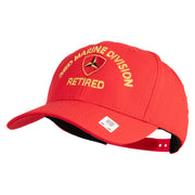 3rd Marine Division Retired Embroidered 6 Panel Structured Cotton Twill Cap Made in USA - Red OSFM