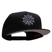 Black Widow Spider Web Embroidered Prostyle Snapback