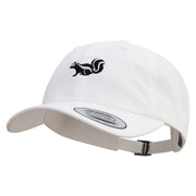 Skunk Embroidered Dad Style Unstructured Low Profile 6 panel Cotton Cap - White OSFM