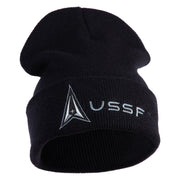 Delta with USSF Logo Embroidered 12 Inch Long Beanie - Black OSFM