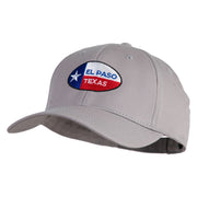 El Paso Texas Embroidered Solid Cotton Twill Low Profile Strap Cap - Grey OSFM