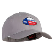 El Paso Texas Embroidered Solid Cotton Twill Low Profile Strap Cap - Grey OSFM