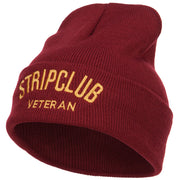 Stripclub Veteran Embroidered Long Beanie