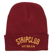 Stripclub Veteran Embroidered Long Beanie