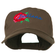 USA State Indiana Flower Peony Embroidered Low Cotton Cap