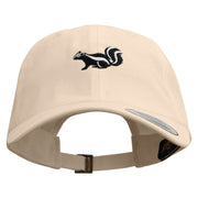 Skunk Embroidered Dad Style Unstructured Low Profile 6 panel Cotton Cap - Khaki OSFM