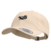 Skunk Embroidered Dad Style Unstructured Low Profile 6 panel Cotton Cap - Khaki OSFM