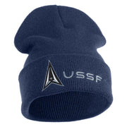 Delta with USSF Logo Embroidered 12 Inch Long Beanie - Navy OSFM