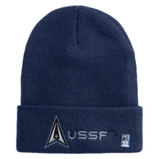 Delta with USSF Logo Embroidered 12 Inch Long Beanie - Navy OSFM