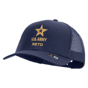 Licensed Star U.S. Army Retired Military Embroidered Solid Cotton Twill Mesh Prostyle Cap - Navy OSFM