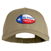 El Paso Texas Embroidered Solid Cotton Twill Low Profile Strap Cap - Khaki OSFM
