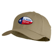 El Paso Texas Embroidered Solid Cotton Twill Low Profile Strap Cap - Khaki OSFM
