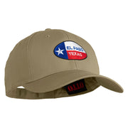 El Paso Texas Embroidered Solid Cotton Twill Low Profile Strap Cap - Khaki OSFM
