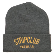 Stripclub Veteran Embroidered Long Beanie