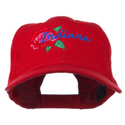 USA State Indiana Flower Peony Embroidered Low Cotton Cap