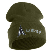 Delta with USSF Logo Embroidered 12 Inch Long Beanie - Olive OSFM
