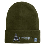 Delta with USSF Logo Embroidered 12 Inch Long Beanie - Olive OSFM