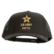Licensed Star U.S. Army Retired Military Embroidered Solid Cotton Twill Mesh Prostyle Cap - Charcoal OSFM