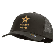 Licensed Star U.S. Army Retired Military Embroidered Solid Cotton Twill Mesh Prostyle Cap - Charcoal OSFM