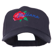 USA State Indiana Flower Peony Embroidered Low Cotton Cap