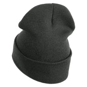 Delta with USSF Logo Embroidered 12 Inch Long Beanie - Charcoal OSFM