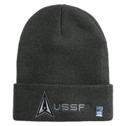 Delta with USSF Logo Embroidered 12 Inch Long Beanie - Charcoal OSFM