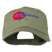 USA State Indiana Flower Peony Embroidered Low Cotton Cap