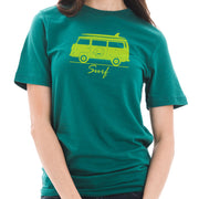 Hippie Surf Van Graphic Design Unisex Short Sleeve Cotton Jersey T-Shirt