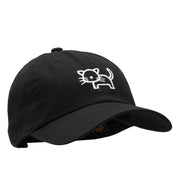 Minimalist Cat Outline Embroidered Unstructured Cotton Cap