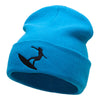 Surfer Girl Silhouette Embroidered Long Beanie