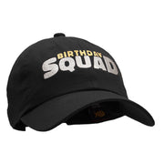 Sparkly Birthday Squad Embroidered Unstructured Cotton Twill Washed Cap