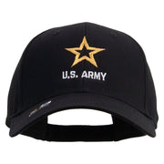 Licensed Star US Army Embroidered Solid Cotton Twill Low Profile Strap Cap - Black OSFM