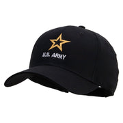 Licensed Star US Army Embroidered Solid Cotton Twill Low Profile Strap Cap - Black OSFM