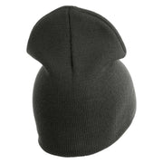 US Air Force Blue Letter Symbol Embroidered 8" Short Beanie - Charcoal OSFM