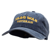 Iraq War Veteran Embroidered Washed Cotton Brass Buckle Cap