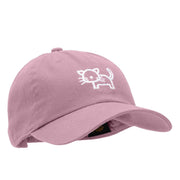 Minimalist Cat Outline Embroidered Unstructured Cotton Cap