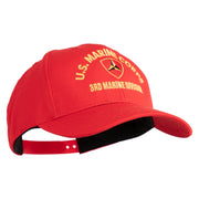 U.S. Marine Corps 3rd Marine Division Embroidered 6 Panel Structured Cotton Twill Cap Made in USA - Red OSFM