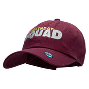 Sparkly Birthday Squad Embroidered Unstructured Cotton Twill Washed Cap