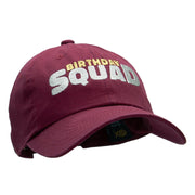 Sparkly Birthday Squad Embroidered Unstructured Cotton Twill Washed Cap