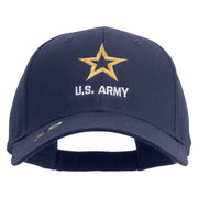 Licensed Star US Army Embroidered Solid Cotton Twill Low Profile Strap Cap - Navy OSFM