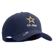 Licensed Star US Army Embroidered Solid Cotton Twill Low Profile Strap Cap - Navy OSFM