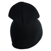 US Air Force Blue Letter Symbol Embroidered 8" Short Beanie - Black OSFM
