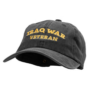 Iraq War Veteran Embroidered Washed Cotton Brass Buckle Cap