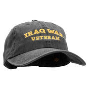 Iraq War Veteran Embroidered Washed Cotton Brass Buckle Cap