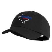 Houston Texas Embroidered Low Profile Pet Spun Washed Cap - Black OSFM