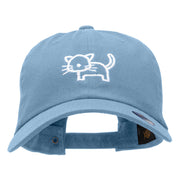 Minimalist Cat Outline Embroidered Unstructured Cotton Cap